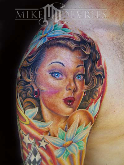 Tattoos Websites on Mike Devries   Tattoos   Color   Pin Up Girl Tattoo